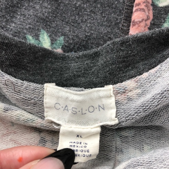 Caslon Gray Rose Print Sweatshirt, Size XL - Picture 5 of 7